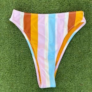 NWT Cupshe Swim bottom high rise stripes size medium Vegas beach summer pool